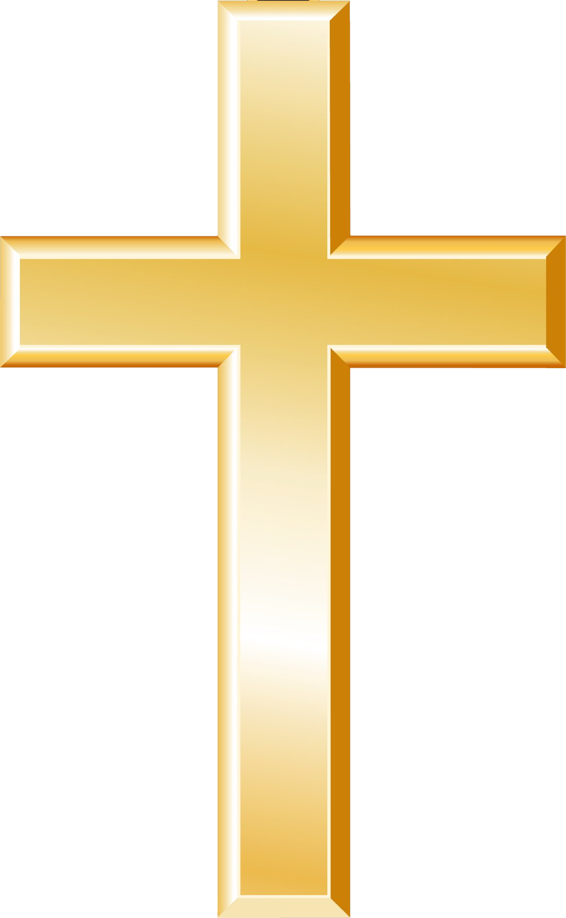 Christian Cross Icon - Transparent Background Gold Cross Clipart (1162x1885)