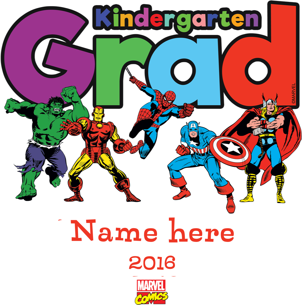Captain America Thor Superhero Graduation Ceremony - Clipart Preschool Graduation Transparent Background (1000x1000)