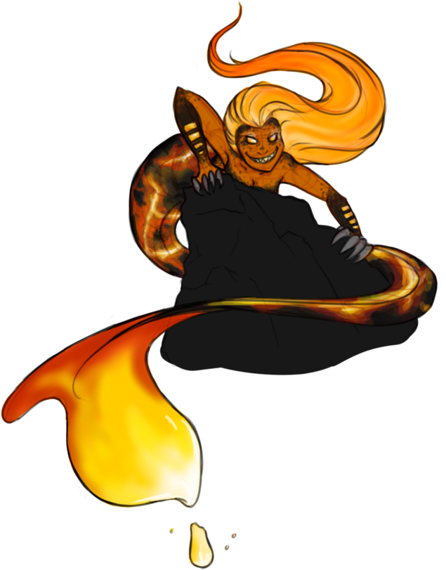 Lava Mermaid By Wingedwanabe - Illustration (723x1106)