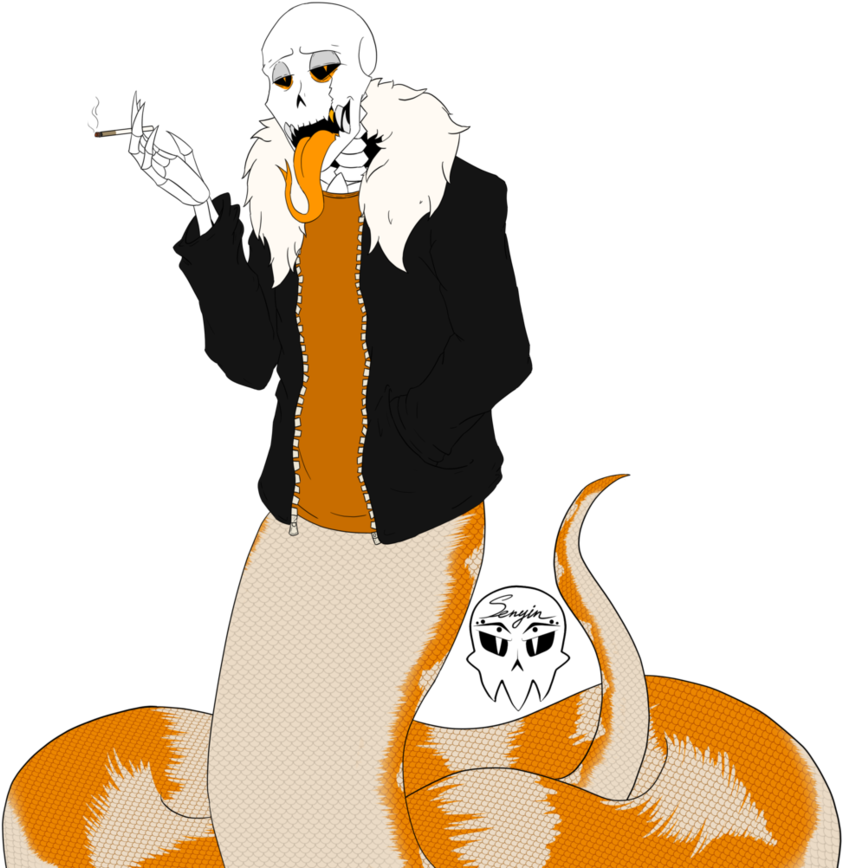 Swapfell Papyrus Naga By Senyin - Drawing (887x901)