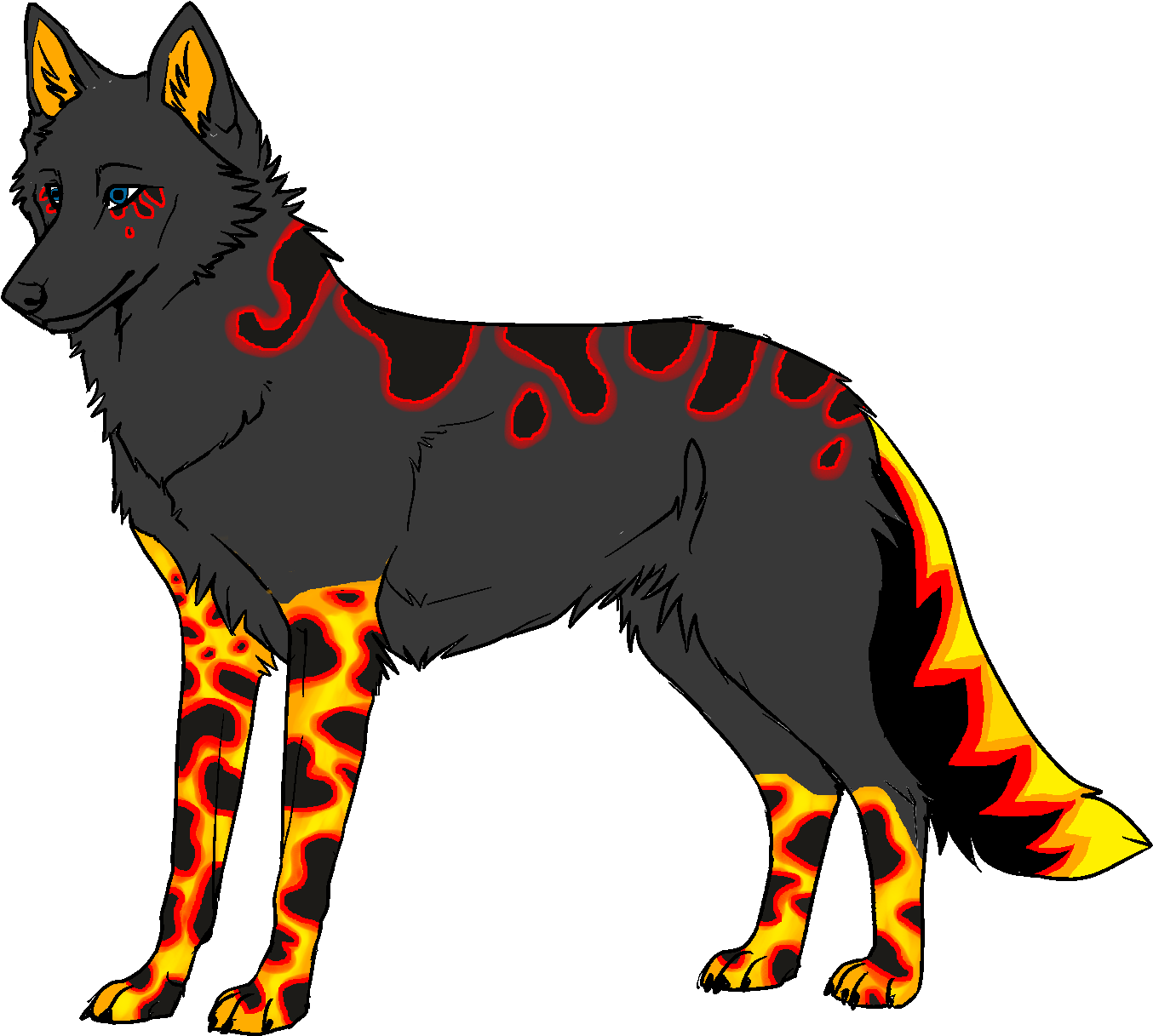 Amber ~lava Wolf By Dark-firelight - Lava Wolf Transparent (1497x1303)