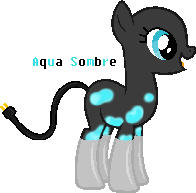Aqua Sombre- Lava Lamp Pony By Nanobun - Cartoon (466x445)