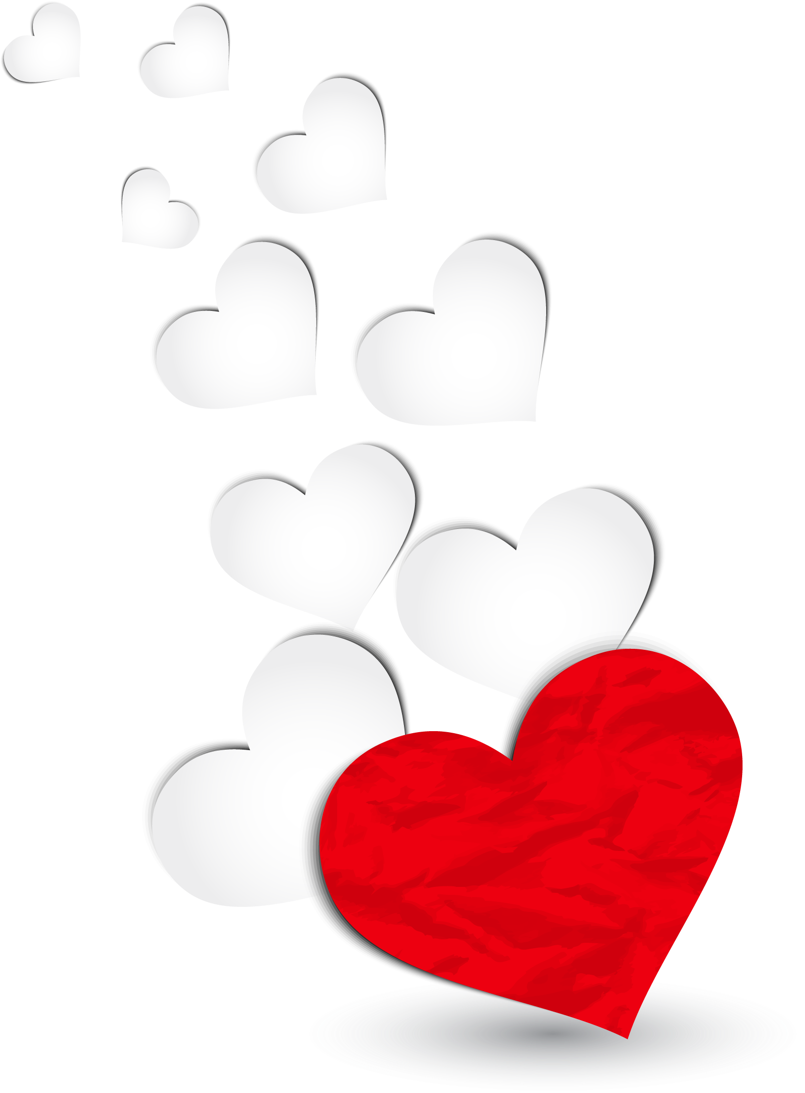 Red And White Hearts Decoration Png Clipart Picture - Red And White Png Hearts (2032x2528)