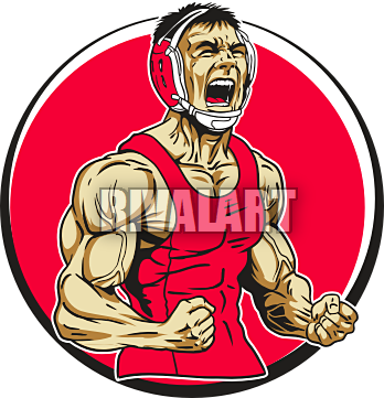 Wrestling Clip Art In Color - Wrestling Clip Art (348x361)