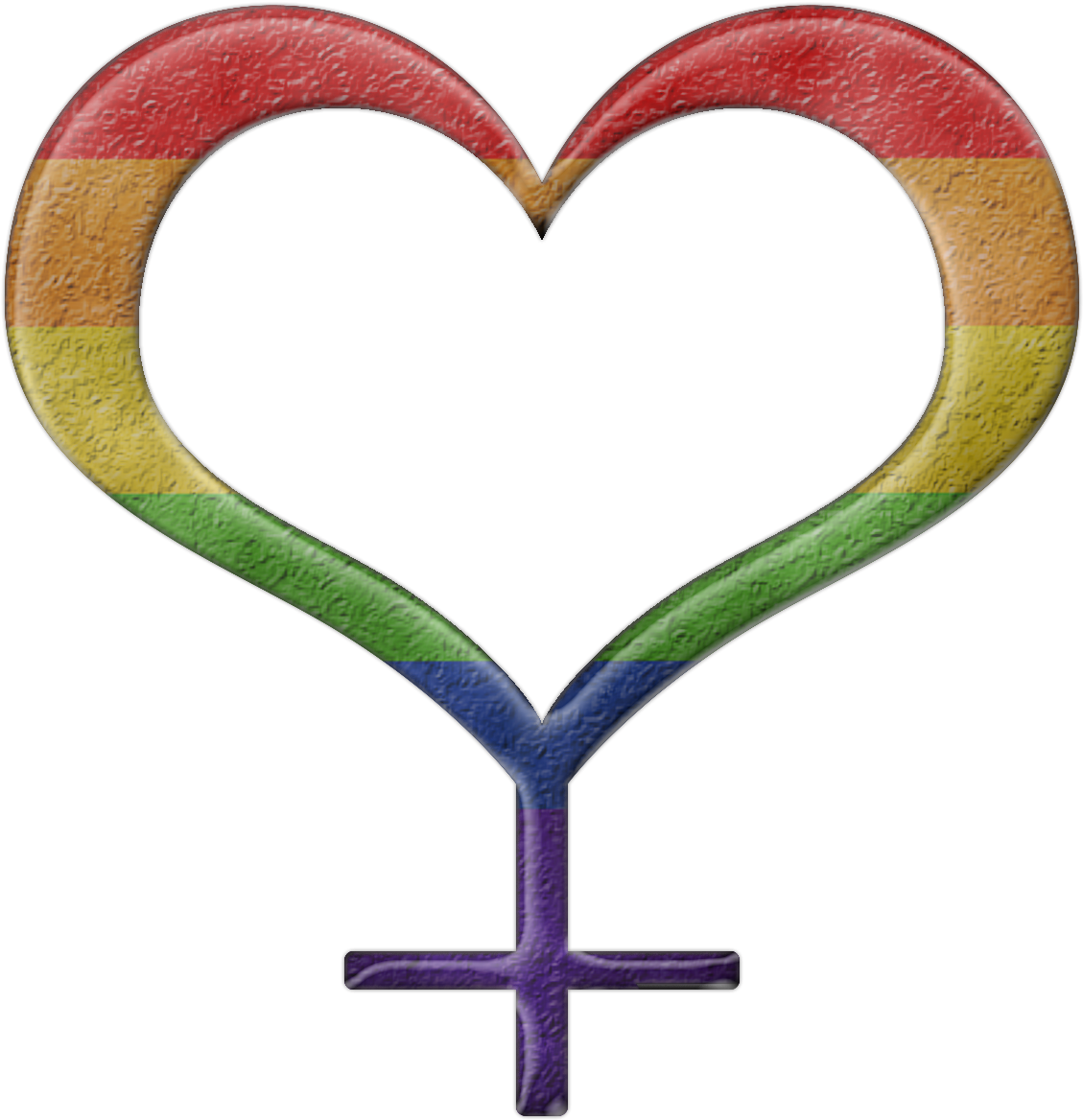 Lesbian Pride Design - Female Symbol Tattoo Heart (1820x1500)
