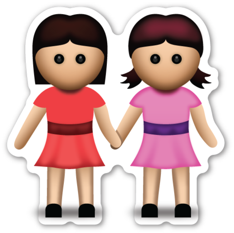 Two Women Holding Hands - Best Friends Emoji (480x477)
