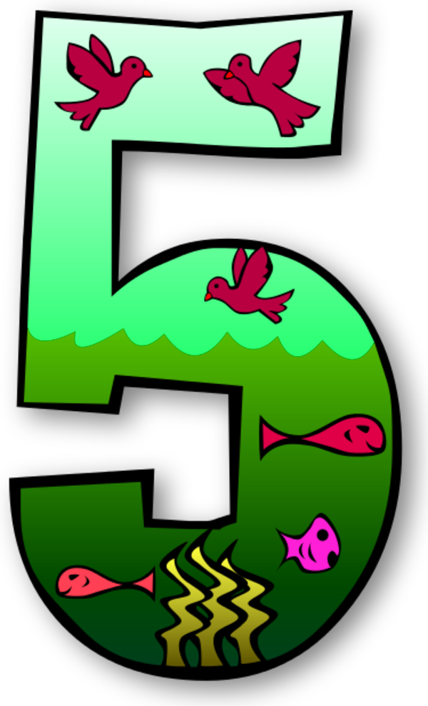 Creation Days Numbers - Day Five Of Creation (600x989)