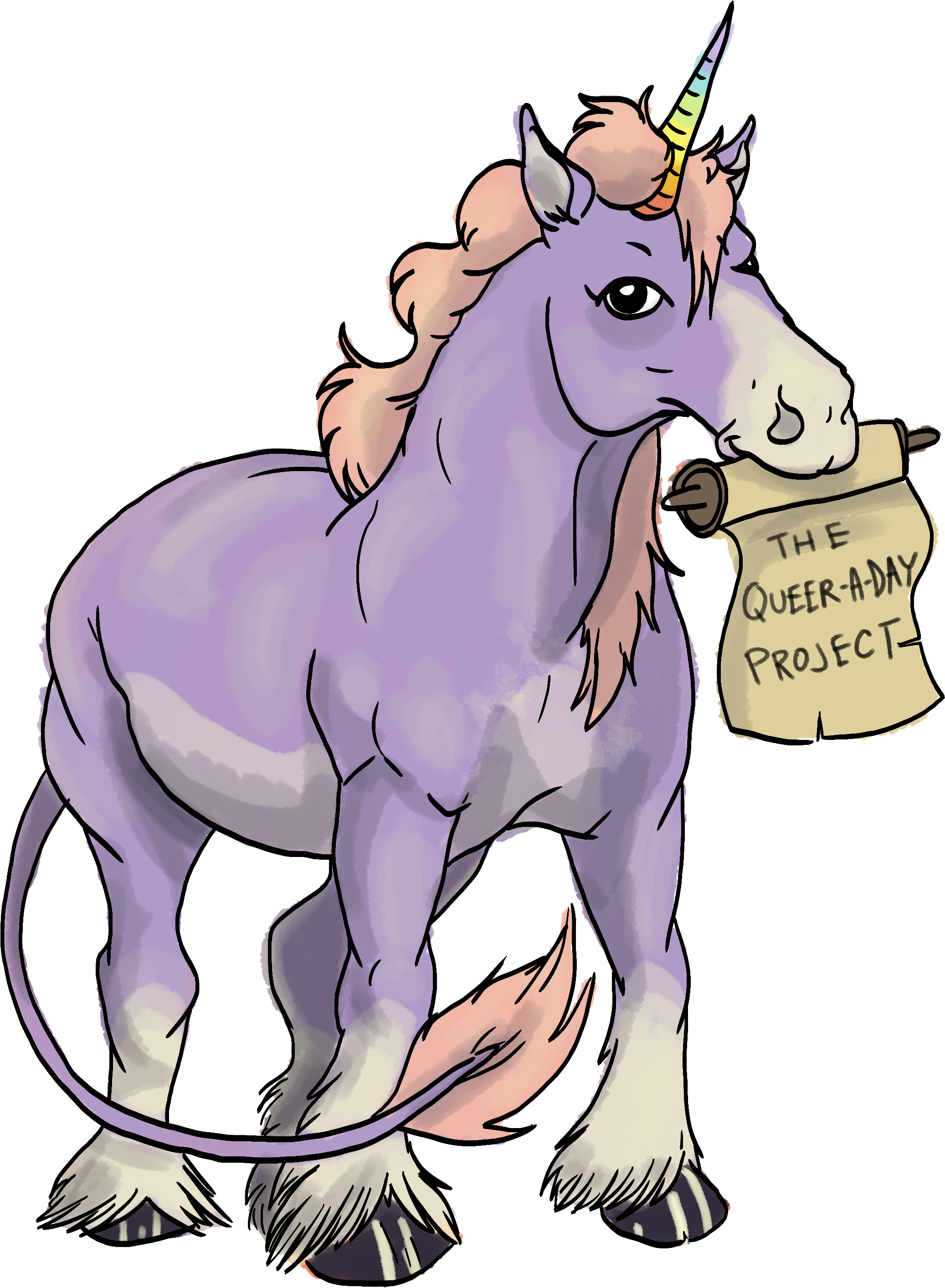 About The Queer A Day Project - Gay Unicorn Png (2275x2971)