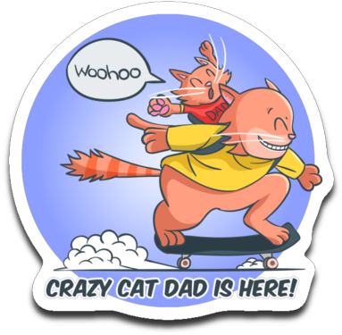 Cat Dad Sticker Decal Woohoocrazy Cat Dad Is Here - Cat (512x389)