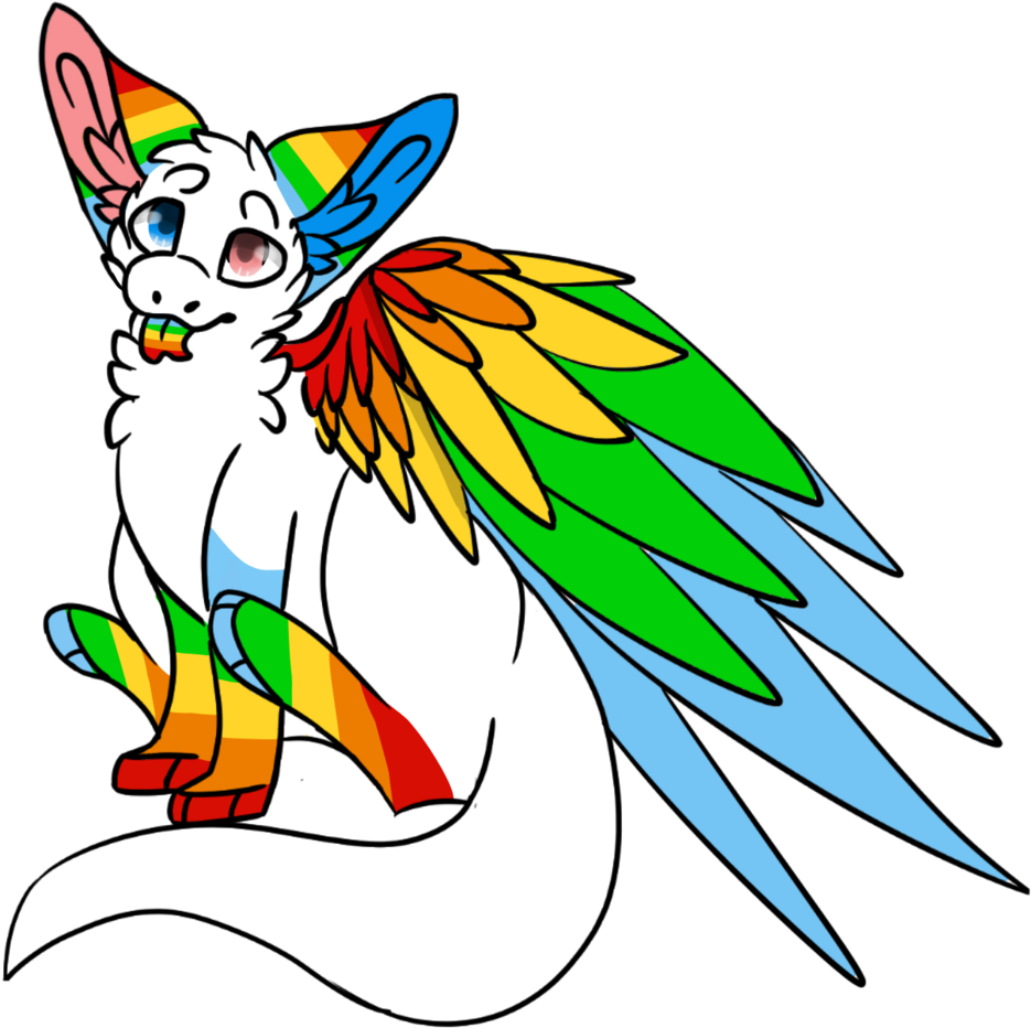 The Rainbow Angel Dragon By Theminoritylynx - Cartoon (1024x963)