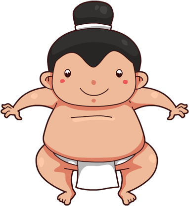 Wrestling Clip Art - Cute Sumo Wrestler Cartoon (461x478)