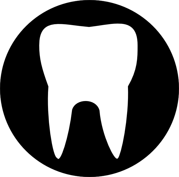 Teeth Clipart Silhouette - White Tooth Outline (600x592)