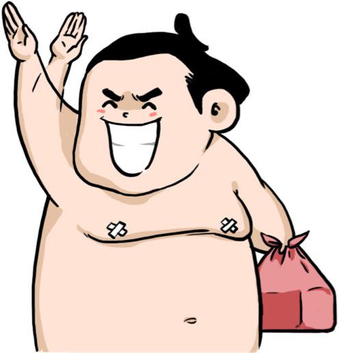 Japanese Clipart Sumo Wrestler - Cartoon (618x618)