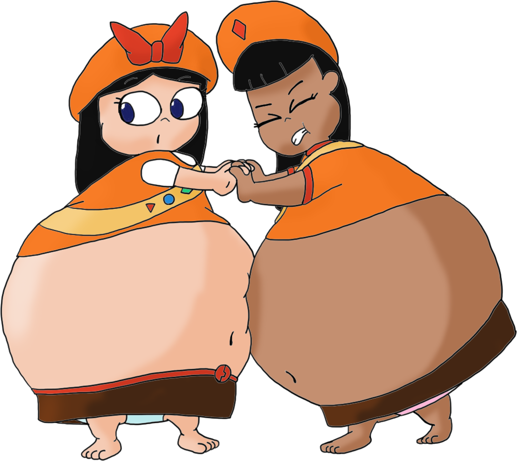 Ginger And Isabella Sumo Wrestling By Juacoproductionsarts - Sumo Wrestler Fattest Girls (1024x914)