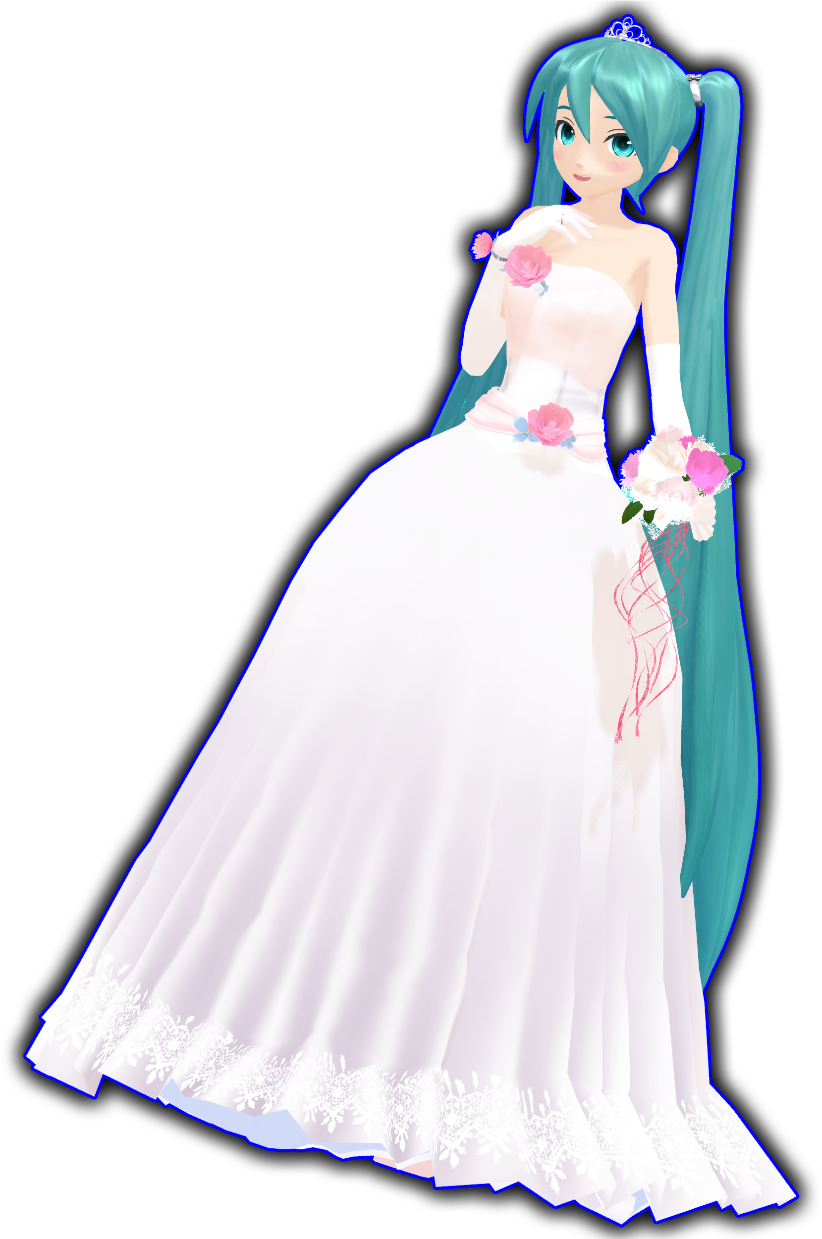 By Umii Tan Colon Bride Miku Download By Umii Tan - Mmd Bride Miku Dl (2500x2500)