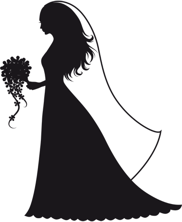 New Bride Silhouette Sticker - Bride To Be Stickers (374x457)