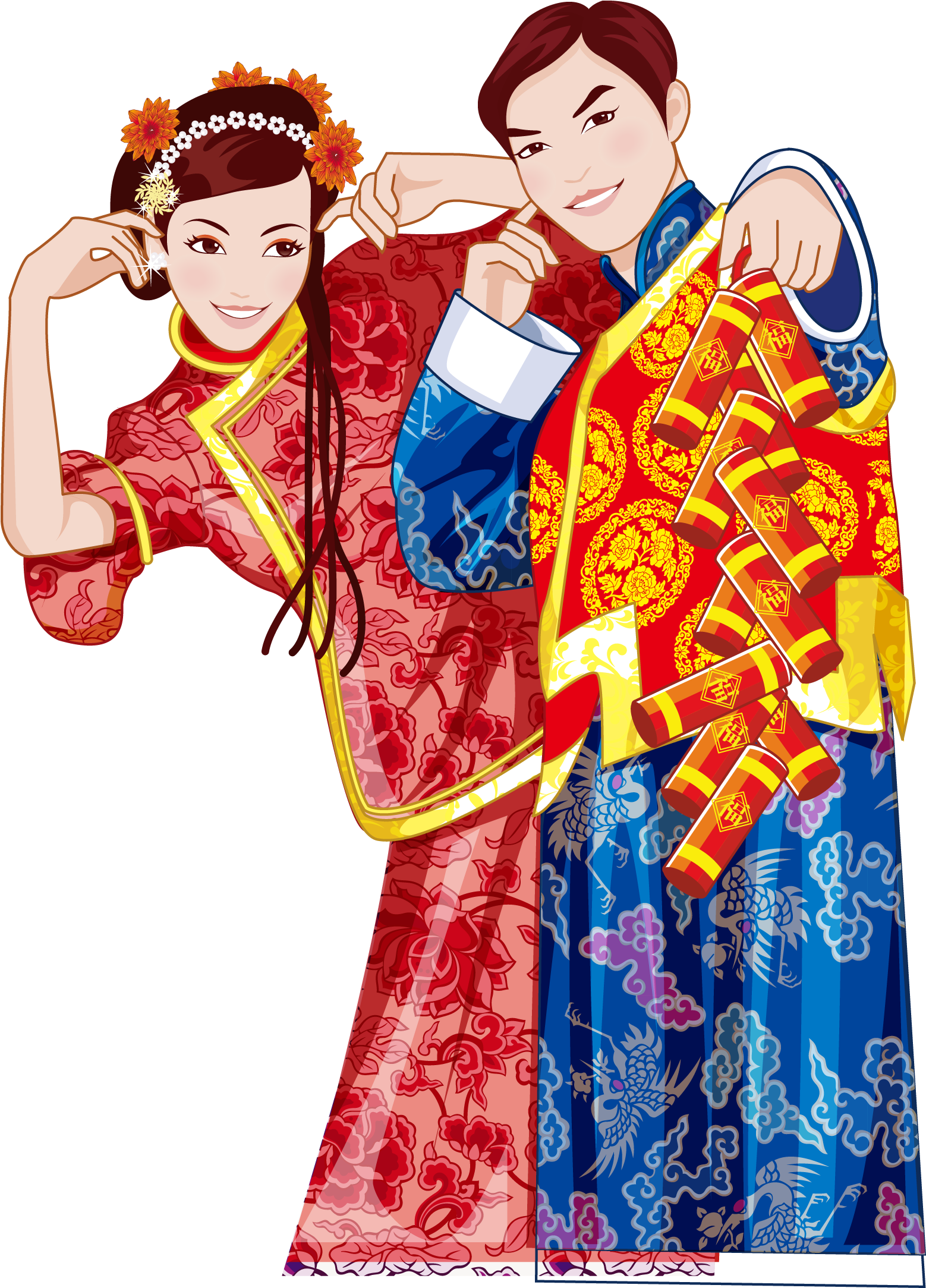 Chinese Traditional Bride And Groom - Firecracker (4000x4000)