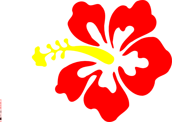 Hawaiian Clip Art Black And White - Hawaiian Flower Clipart (600x424)