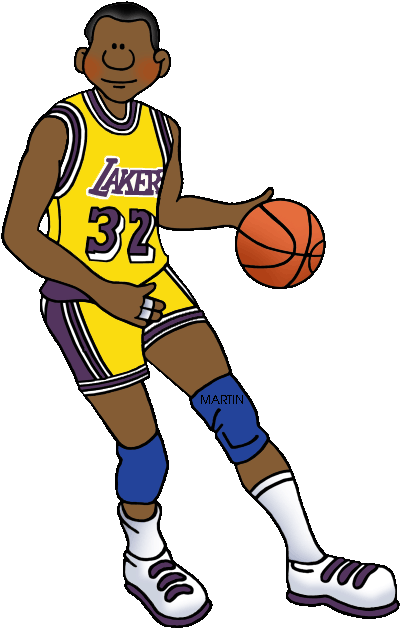 United States Clip Art By Phillip Martin - Magic Johnson (427x648)