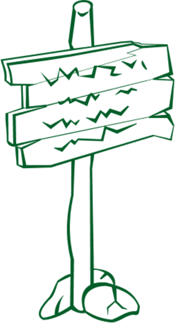 Wooden Post Sign - Sign Post Clip Art (600x1104)
