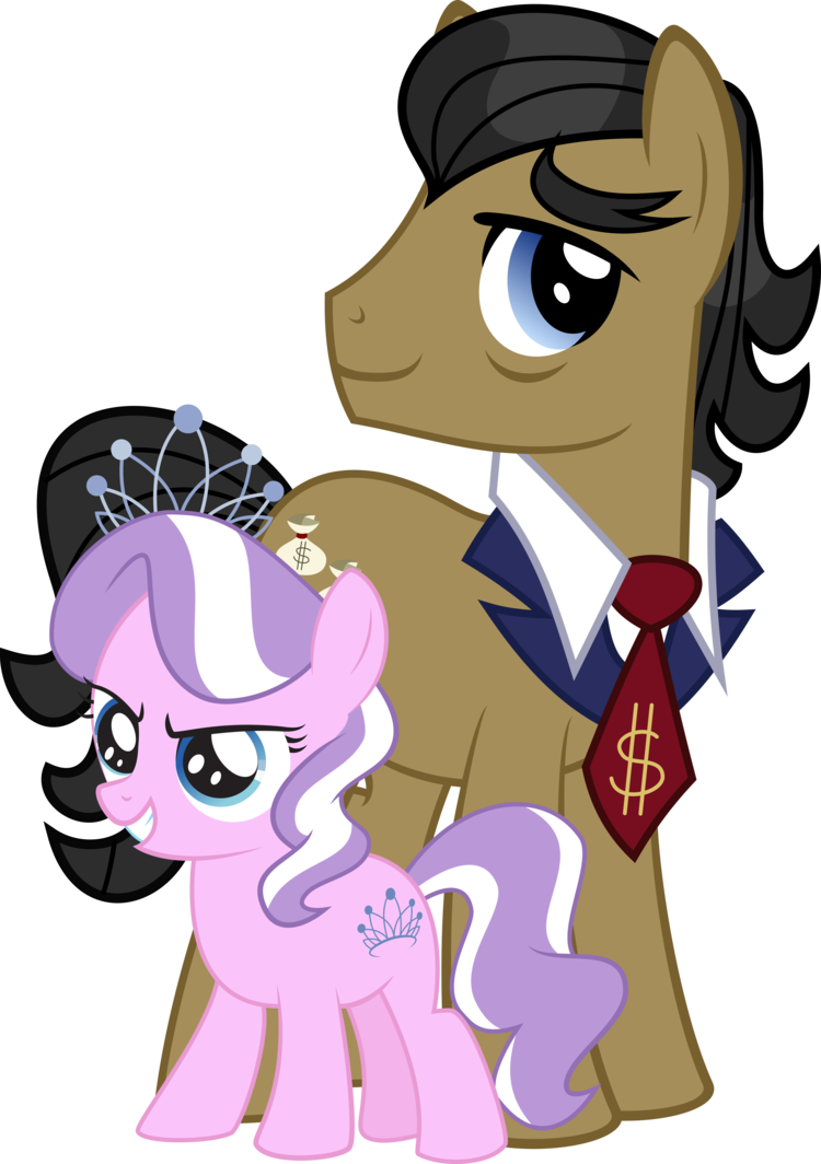 Filthy Rich And Diamond Tiara By Psyxofthoros - My Little Pony Diamond Tiara Father (750x1064)