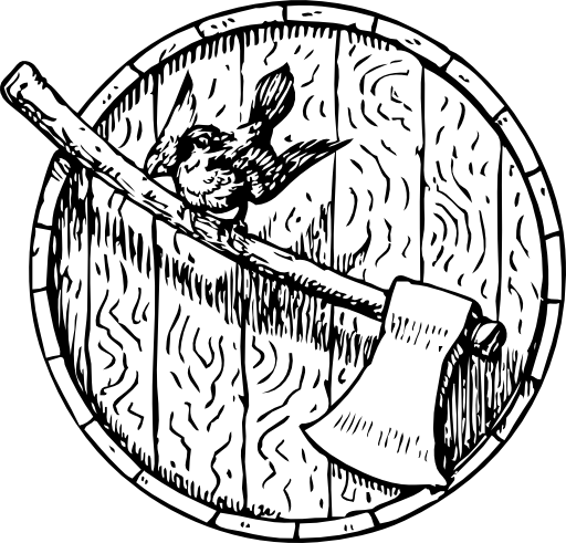 Sparrow Axe Barrelhead - Axe Tattoo Drawings (512x491)