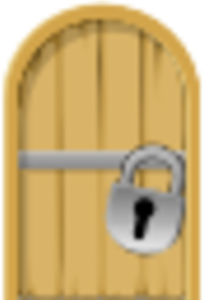 Locked Wording Clipart - Locked Door Pixel - (600x600) Png Clipart Download