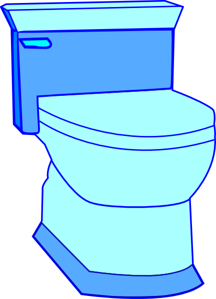Blue Toilet Clip Art At Clker - Free Toilet Clip Art (432x596)