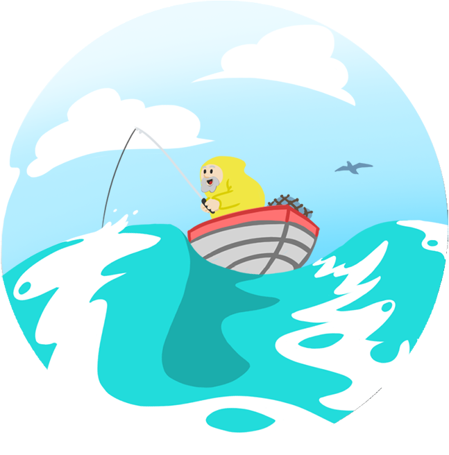 Gone Fishin'- Drink Salt Water From A Water Droplet - Illustration (720x720)