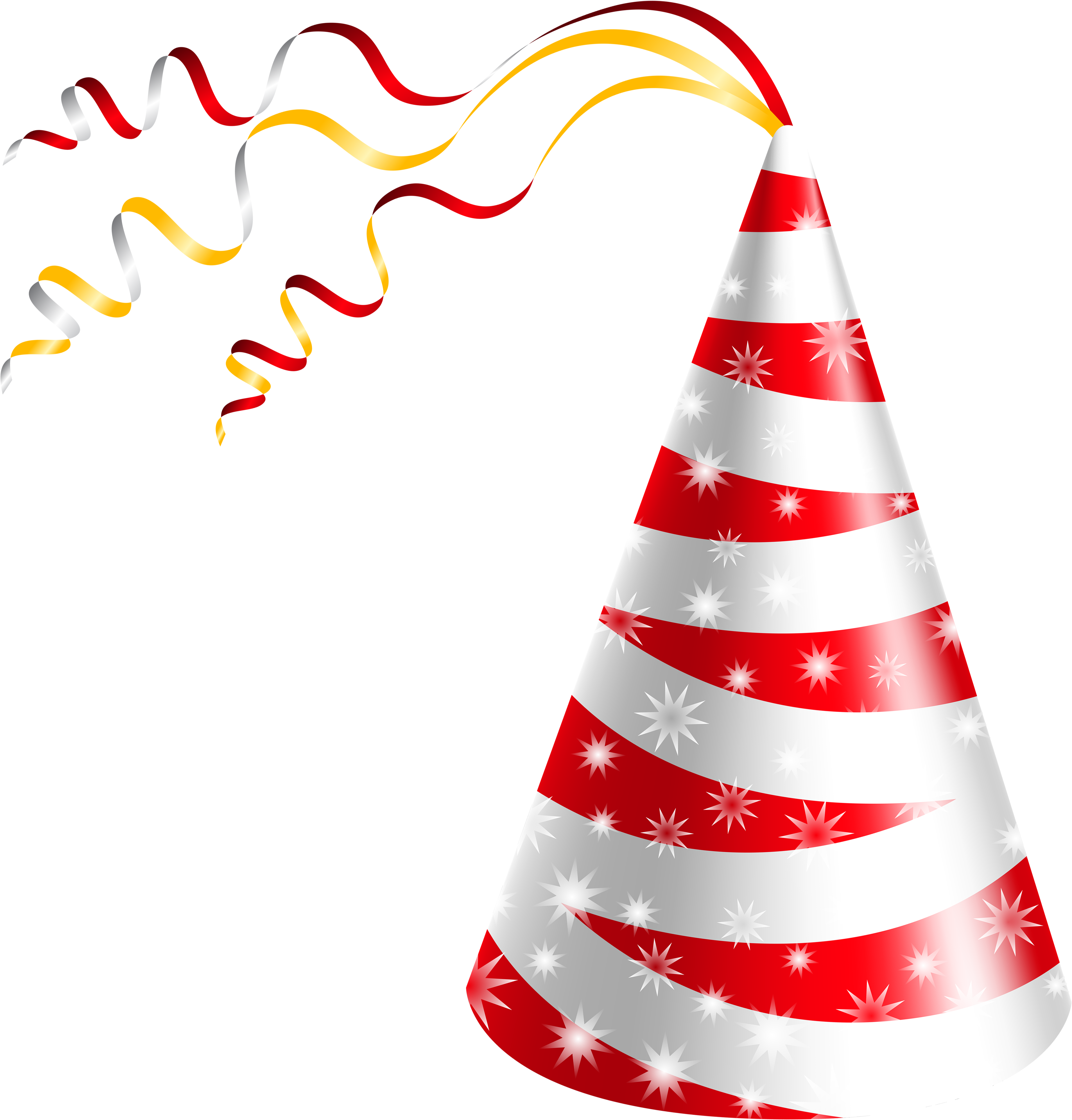 Birthday Hat White And Red Party Hat Clipart Image - Happy Birthday Cap Png (3977x4092)