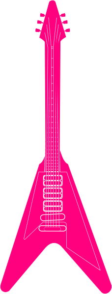 Pink Flying V Guitar Clip Art At Clker - Flying V Pink (228x599)