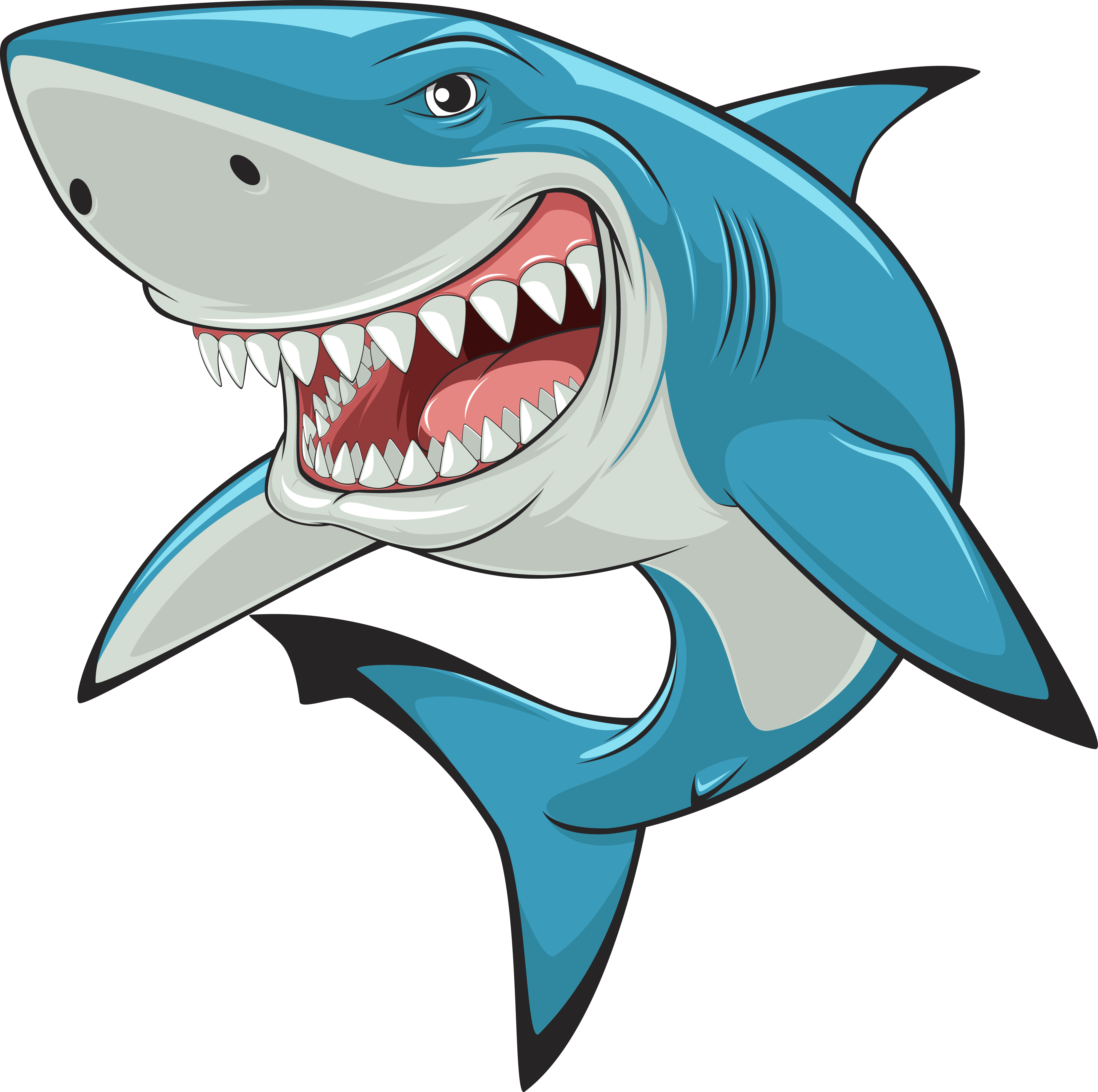 Hammerhead Shark Great White Shark Clip Art - Shark Vector Free (3793x3773)