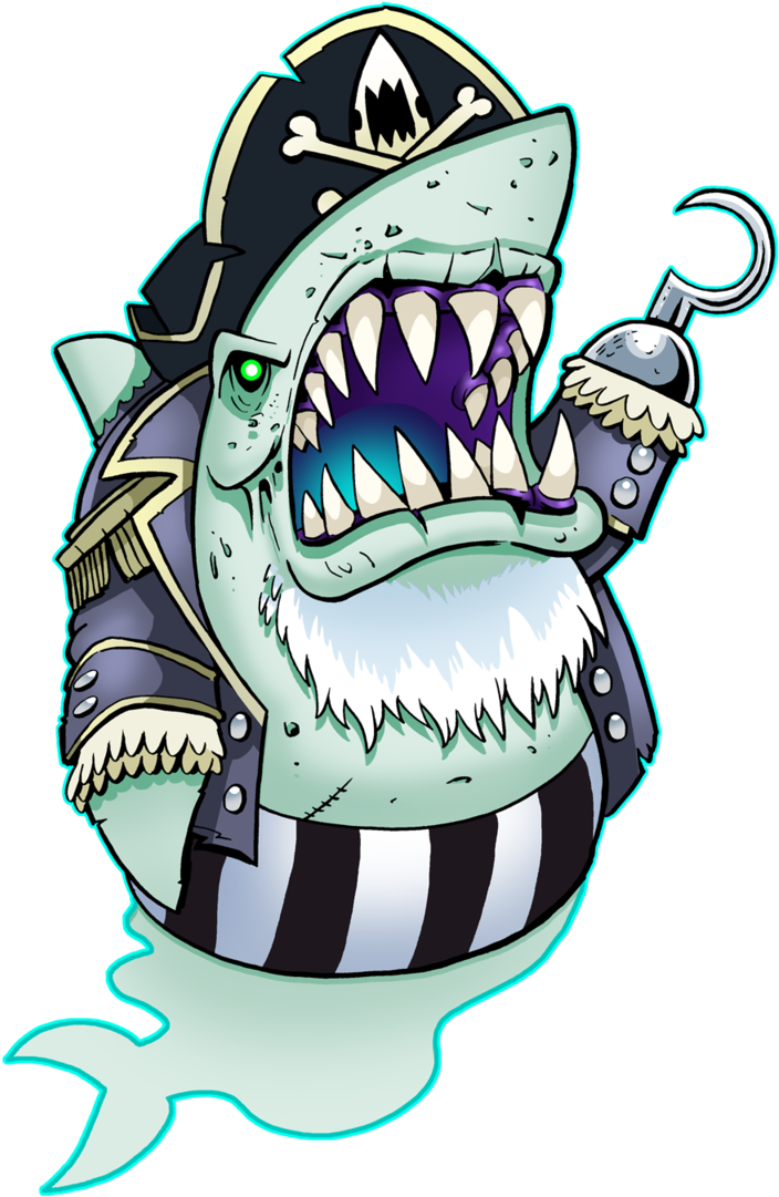 Ghostly Shark Pirate By Curtsibling - Illustration (900x1383)