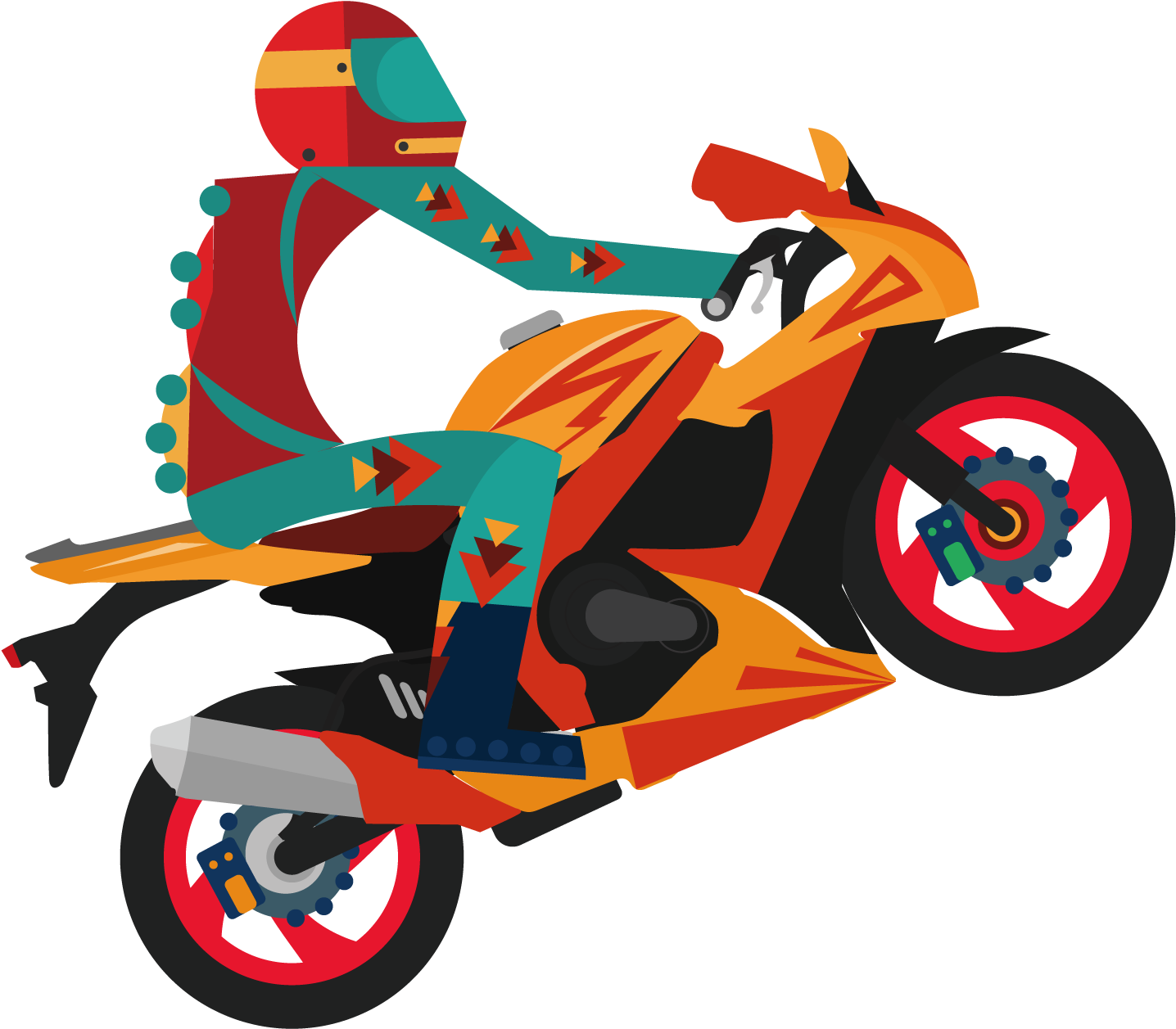 Motorcycle Helmet Bicycle - Motorcycle Riding Vector Png (1500x1500)