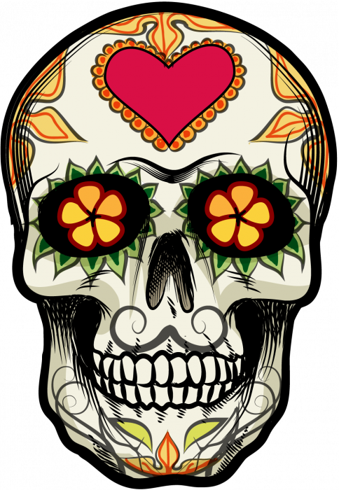 Tete De Mort Mexicaine - Skull Zipper Design Clutch Purse (484x700)