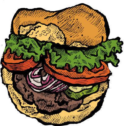 Burger No Fries - Illustration (400x408)