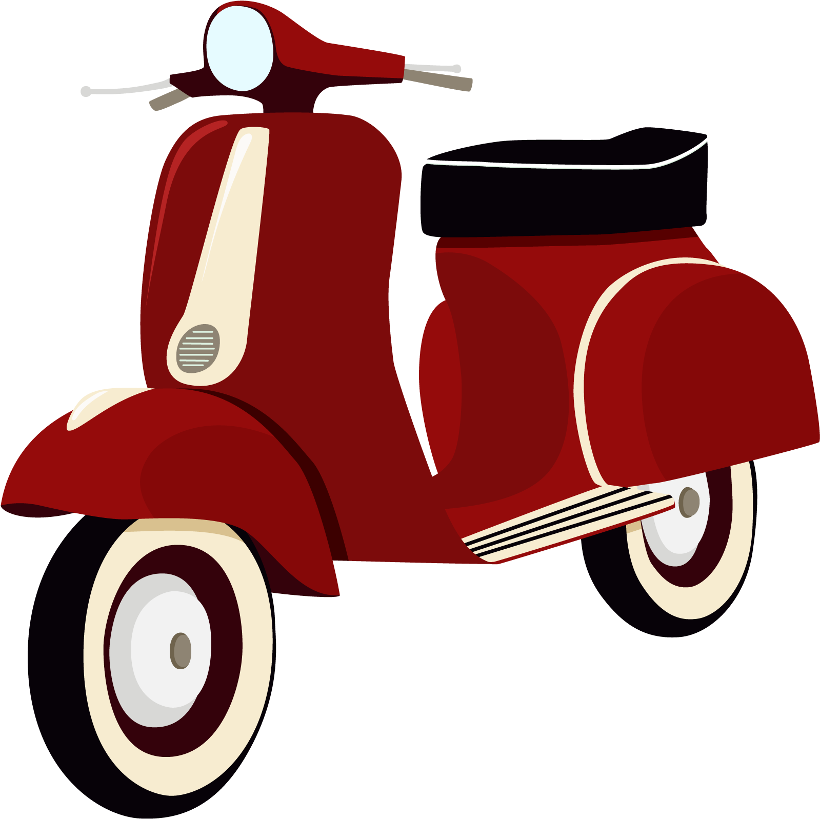 Scooter Motorcycle Helmet Vespa - Vespa Art Vector Png (1712x1600)