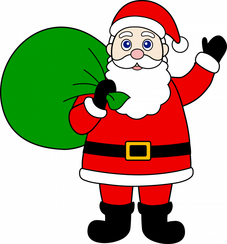 Cartoon Picture Of Santa Claus Clip Art Sack Gifts - Santa Claus Image Download (728x781)
