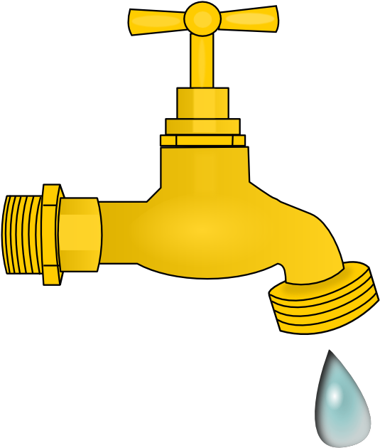Free Water Faucet Clip Art - Water Spigot Shower Curtain (696x800)
