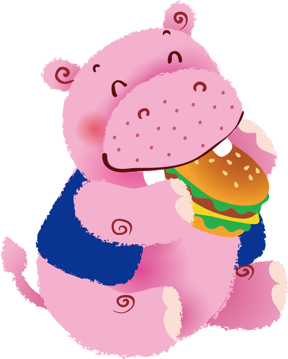 Hippopotamus Clip Art - Hippo Eating Cartoon (1500x1500)