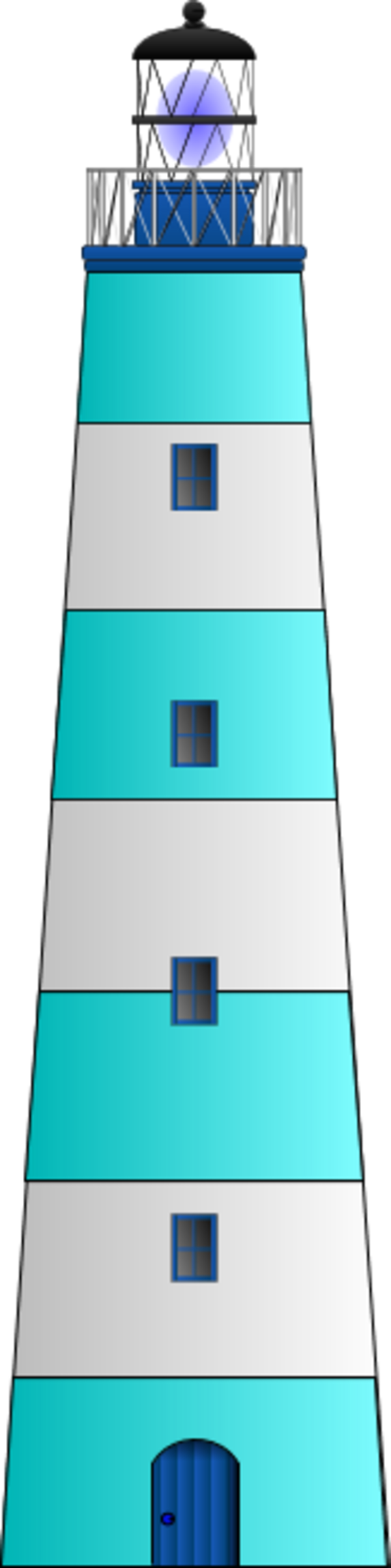 Lighthouse Building Cliparts - Blue Lighthouse Clipart (600x2407)