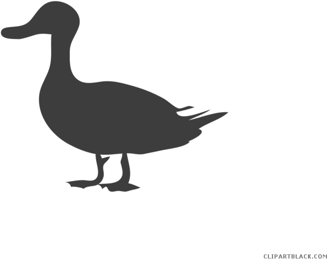 Black And White Duck Animal Free Black White Clipart - Duck Silhouette (700x525)