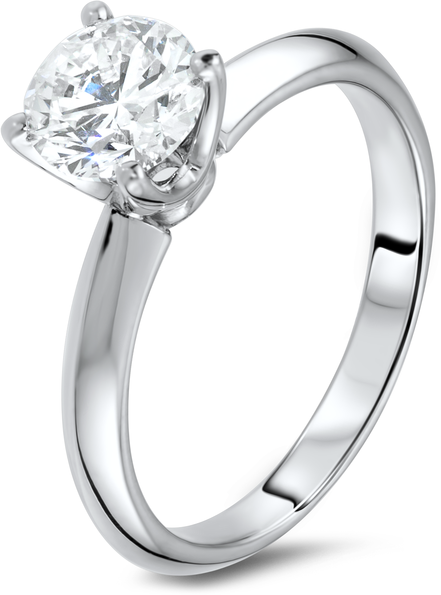 Diamond Ring In 18k White Gold Diamondland - Princess Twist Shank Engagement Rings (2200x2200)