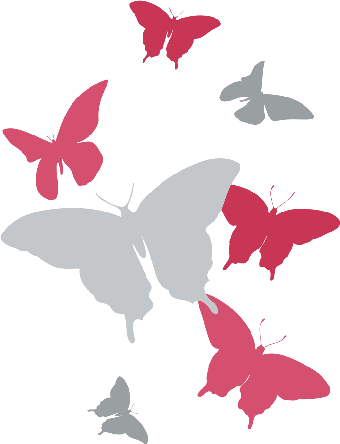 Grey Pink Butterfly Silhouette Background - Pink Butterflies Transparent Background (780x1000)
