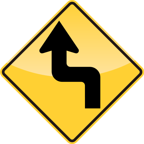 Reverse Turn - Curva Señal De Transito (500x500)