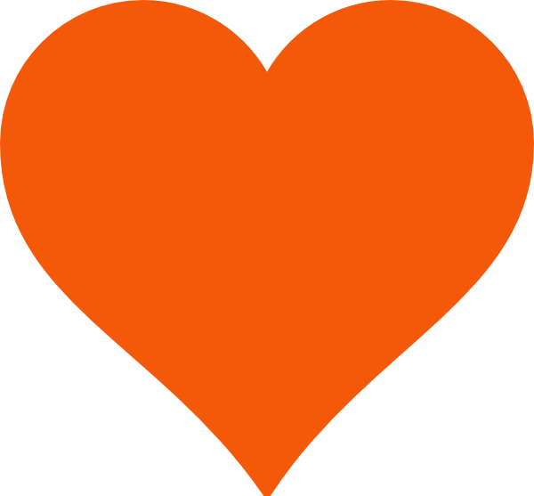 Orange Heart Clip Art - Orange Heart Clip Art (600x557)