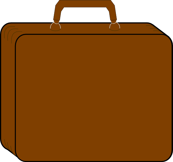 Colorless Suitcase-brown Clip Art At Clker - Clip Art Brown Briefcase (600x563)