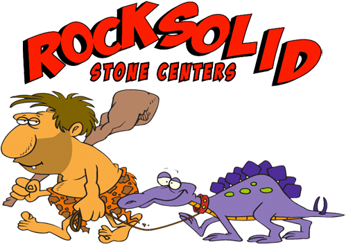 Rock Solid Stone Center - Dinosaur On A Leash (578x470)