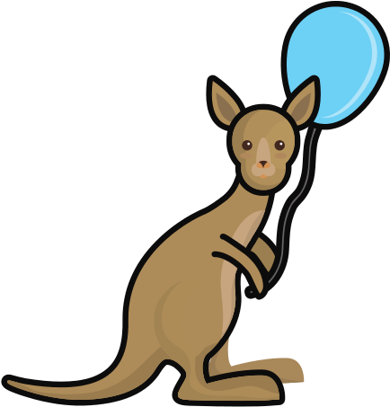 Kangaroo With Balloon Vector Illustration - Vector Graphics (550x550)