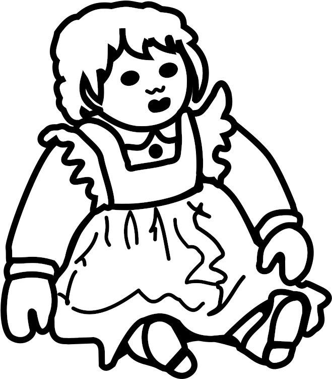 Posh Doll Outline Vector Illustration - Outline Picture Of A Doll (708x800)